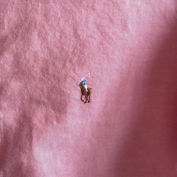 Ralph Lauren Pink Cotton Short Sleeve Dress Shirt Large - Picture 8 of 11